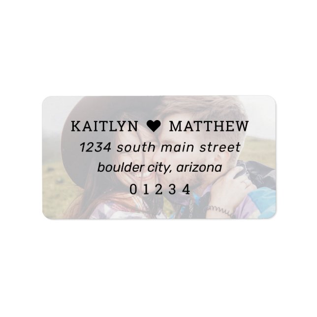 Modern beklädnad foto - par enkel Returadress Adressetikett (Framsidan)