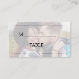 Modern belagd foto-minimalistisk typografi Bröllop Placeringskort