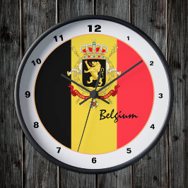 Modern belgisk Flagga & belgiskt trendig - hem/des Rund Klocka