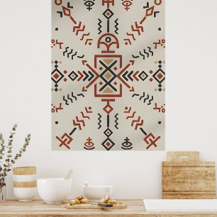 Modern Berber Linje Konst Vägg Dekor affisch
