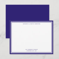 Modern Berry Blue Gräns Namn & Adress Note Card