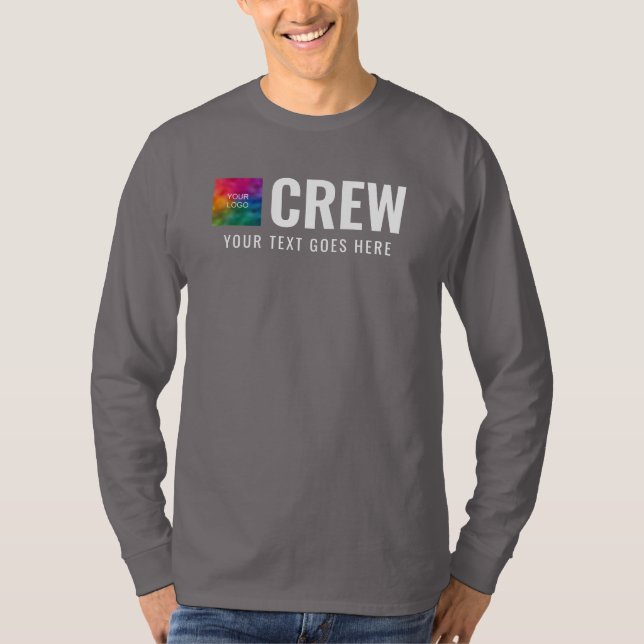 Modern besättning av Logotyp i Front & Back Print  T Shirt (Framsida)
