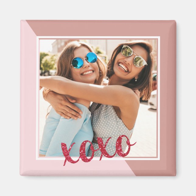 Modern Bessadagen Ro XOXO Galentine's Day i Guld Magnet (Framsidan)