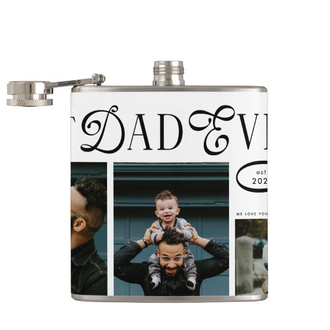 Modern Best Dad Ever Photo Heart Fathers Day Gifts Fickplunta (Öppnad)