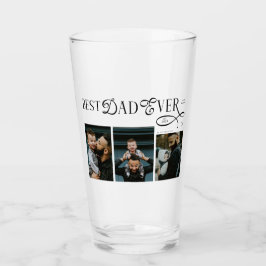 Modern Best Dad Ever Photo Heart Fathers Day Gifts Glaskopp