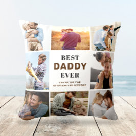 Modern BEST DADDY Photo Collage Gift Dekorativ kud Kudde