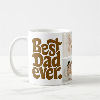 Modern Best Dog Dad Photo Kaffemugg