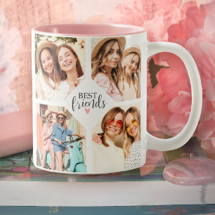 Modern Best Friends Bff-skriptfotokollage Två-Tonad Mugg