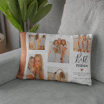 Modern Best Friends Photo Grid Keepsaké Gift Lumbarkudde<br><div class="desc">Skapa din egen bästa bildkudde med den här moderna bild-rutnätsmallen. Ladda bara upp egna foton och anpassa texten. Med titeln "Bästa vänner", ett citat från vänskapen, och namn. Det söta lilla hjärtat och bakgrunden kan ändras till vilken färg som helst. Den här kudden skulle göra en vacker keepsaké-gåva till din...</div>