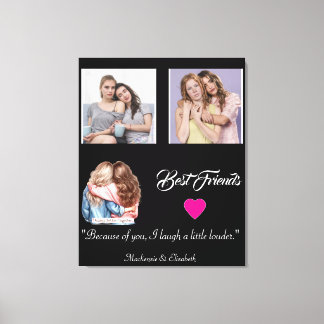 Modern Best Friends Photo Grid Keepsake Gift Plaqu Canvastryck