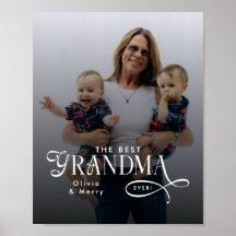 Modern Best Grandma Ever Photo Personalized