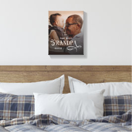 Modern Best GrandPa Ever Photo Personalized Canvastryck