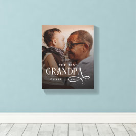 Modern Best GrandPa Ever Photo Personalized Canvastryck
