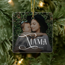 Modern Best Mama Ever Photo Mothers Day Gifts Julgransprydnad Keramik