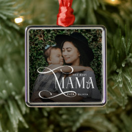 Modern Best Mama Ever Photo Mothers Day Gifts Julgransprydnad Metall