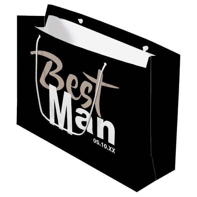 Modern Best Man Large Gift Bag (Framsidan Vinklad)