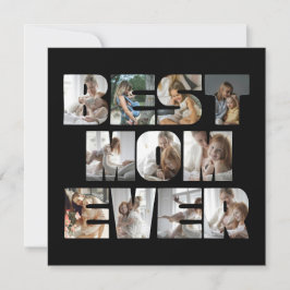 Modern Best Mom Ever 11 Fotos Kollage Svart Julkort