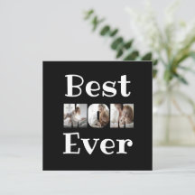 Modern Best Mom Ever 3 Fotos Kollage Svart
