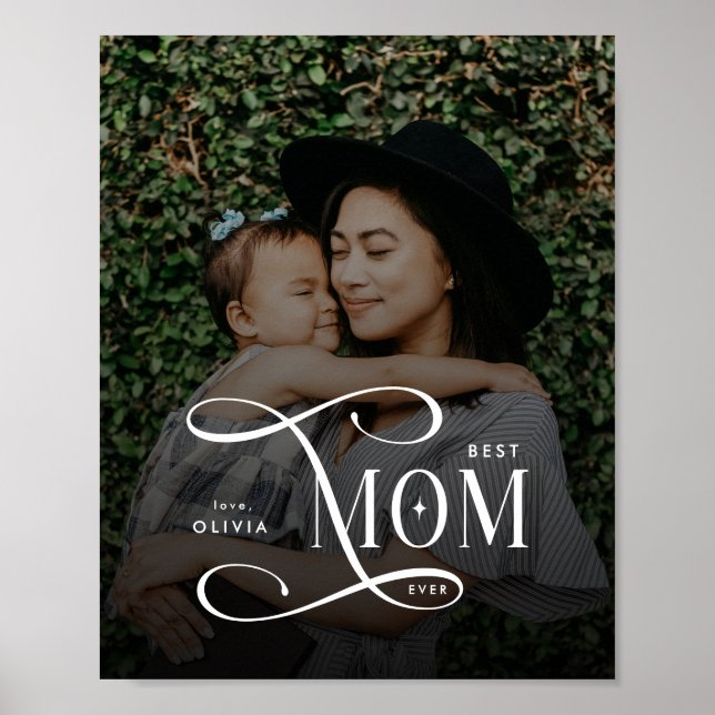 Modern Best Mom Ever Photo Mothers Day Gifts Poster (Framsidan)