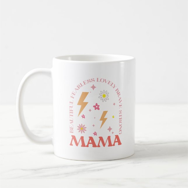 Modern Best Mum Orange and Pink Kaffemugg (Vänster)