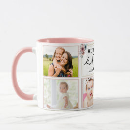 Modern Best Nana Custom Photo Collage Name Heart  Mugg