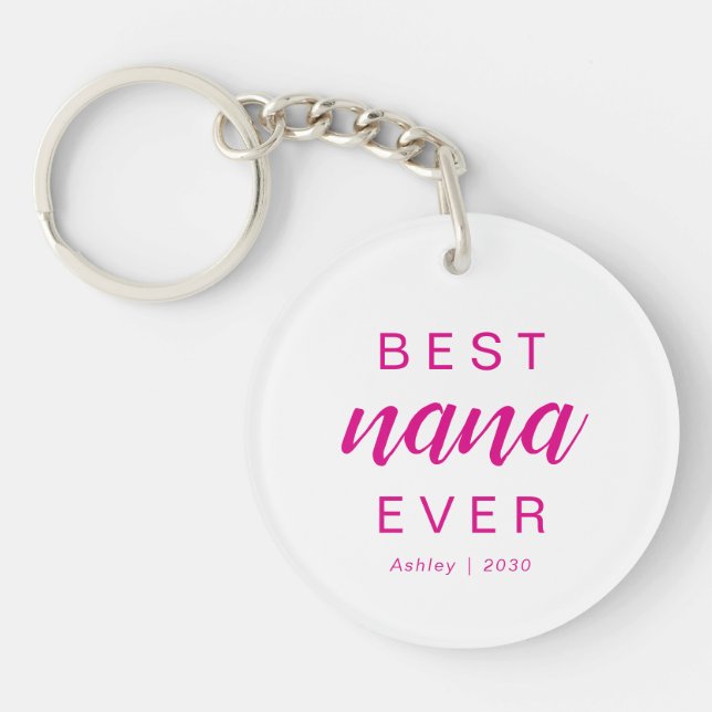 Modern Best Nana Ever Hot Pink Script Photo (Framsidan)