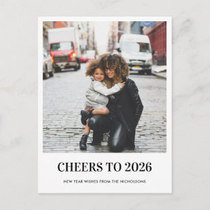 Modern beställning till 2026 års nytt skriptfoto helg vykort