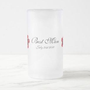 Modern beställnings- bäst man för körsbärsröd frostat ölglas