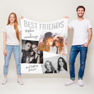 Modern Bestie Photo Personlig Nickname Namn BFF Fleecefilt
