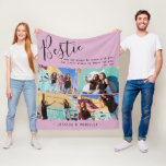 Modern Bestie Quote Photo Collage Personlig BFF Fleecefilt<br><div class="desc">Modern BFF-filt för bästa vänner - Vänner är den familj vi själva väljer. Den här roligten är en färgad som är en perfekt hyllning när livet ibland blir för upptaget, men du vill att din bestis ska veta att du alltid kommer att vara där för dem! Den här utskriften innehåller...</div>