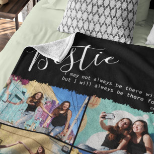 Modern Bestie Quote Photo Collage Personlig BFF Fleecefilt
