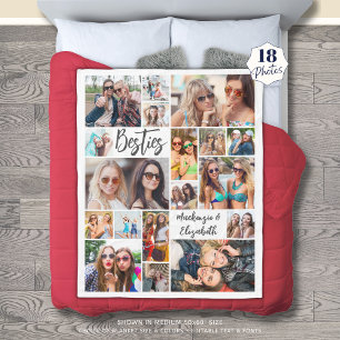 Modern Besties 18 Photo Collage-skript Fleecefilt