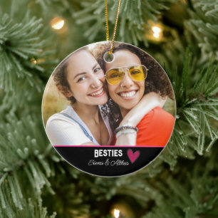 Modern Besties Best Friend Photo Julgransprydnad Keramik