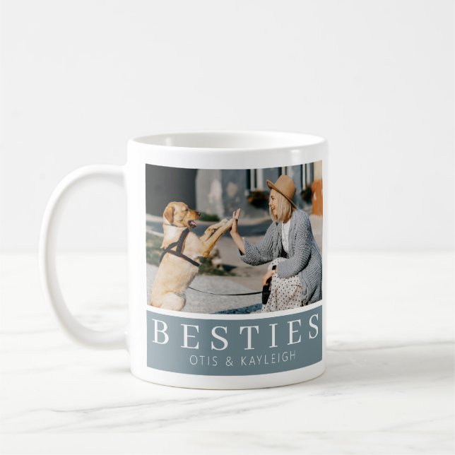 Modern Besties Hund älskare Keepsakus Photo Kaffemugg (Vänster)