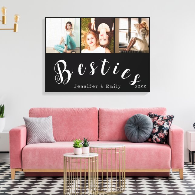 Modern Besties Photo Collage - Kanvastrycket Anpas Canvastryck (Insitu (Vardagsrum))
