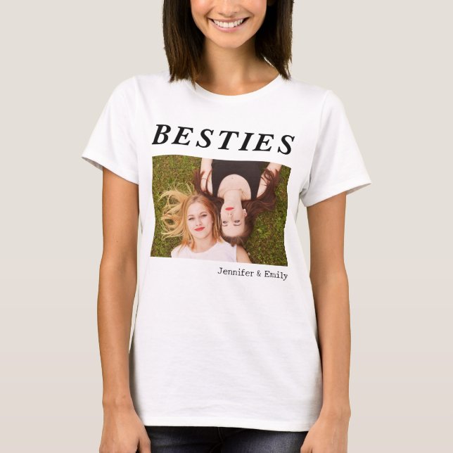 Modern Besties Photo Tee - Anpassningsbar BFF T-Sh (Framsida)