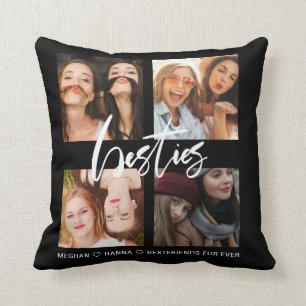 Modern Besties - svart fotokollaps - bästa vänne Kudde
