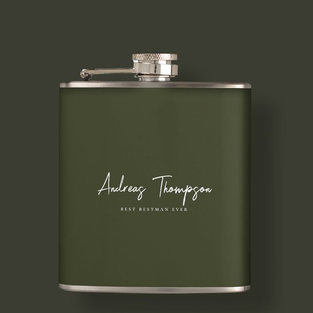 Modern Bestman Best Man Groomsman Army Grönt Fickplunta (Modern Bestman Best Man Groomsman Army Green Flask
)
