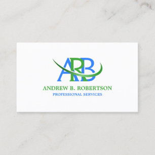 Modern Beträffande-ansenlig SwooshMonogram Visitkort