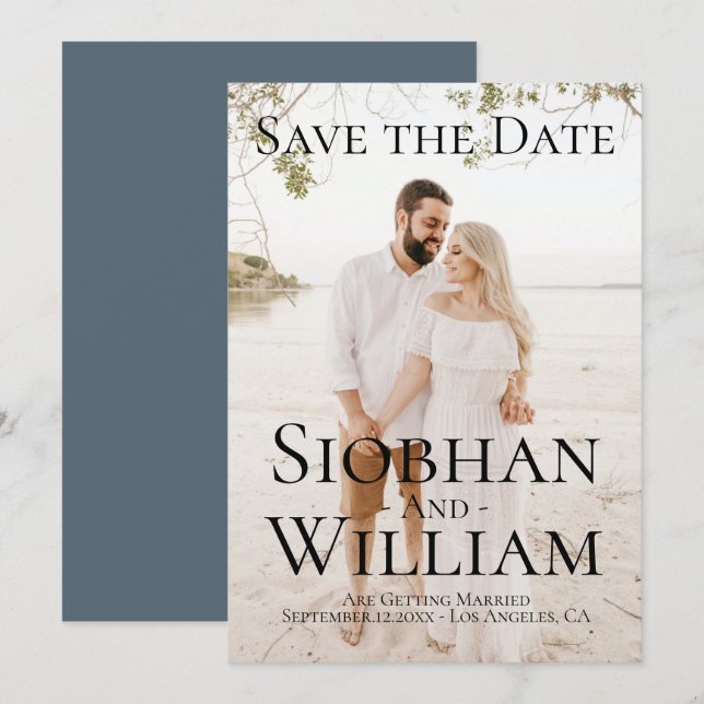 Modern Bevara Datum Personlig Foto Inbjudningar (Fram/baksida)