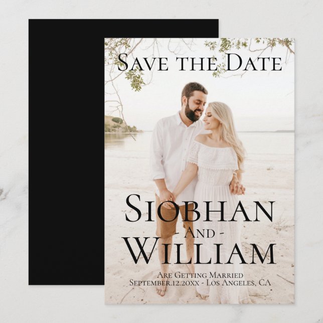 Modern Bevara Datum Personlig Foto Inbjudningar (Fram/baksida)