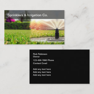 Modern bevattning av gräsmattor och sprinklers visitkort