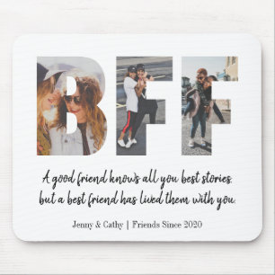 Modern BFF Bästa vän för Cute Photo Collage Musmatta