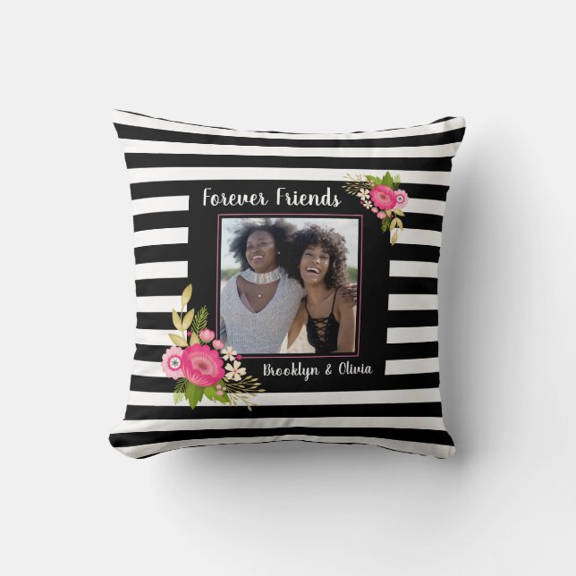 Modern BFF Bästa vänner i Dekorativ kudde (Framsida)