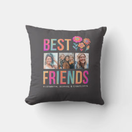 Modern BFF Besties Best Friends Photo Kudde