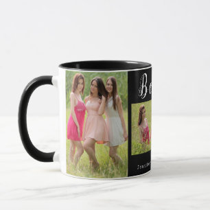 Modern BFF Besties Photo Collage 3-Photo mugg