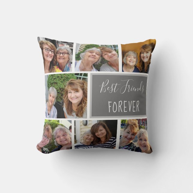Modern BFF-offert för bästa vänner - fotosamling Kudde (Framsida)
