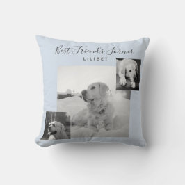 Modern BFF PHOTO COLLAGE Gift Personlig BLUE Kudde