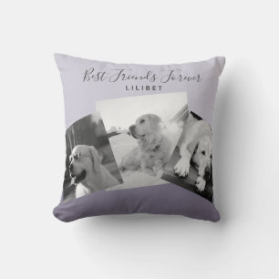 Modern BFF PHOTO COLLAGE Gift Personlig Lila Kudde
