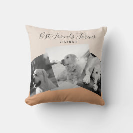 Modern BFF PHOTO COLLAGE Gift Personlig Peach Kudde